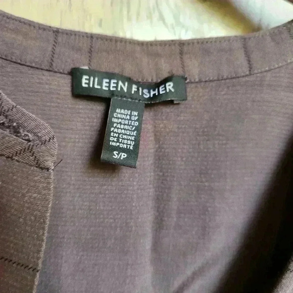 Eileen Fisher Tencel Blend Tunic Button Up Shirt Grey Size Small Petite Women's - Picture 13 of 13